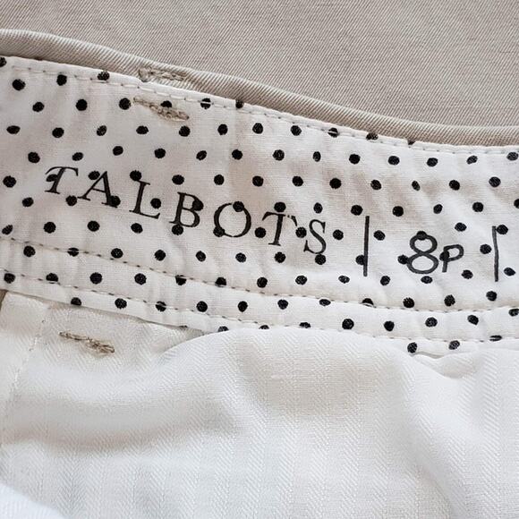 Talbots Shorts 8P Khaki Tan Bermuda Resort Beach Cotton Stretch - Picture 5 of 9